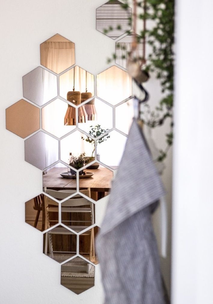 Ikea mirror hexagon hack