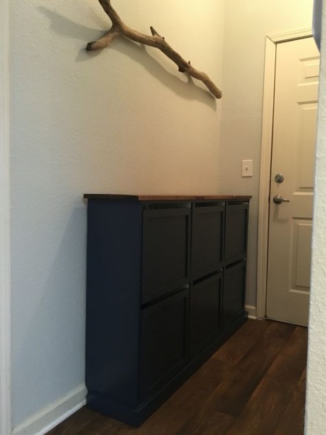 Ikea shoe cabinet hack - hallway