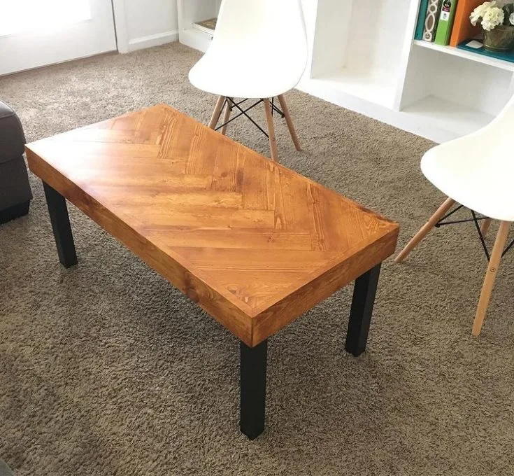 IKEA Coffee Table Hack - wood with legs