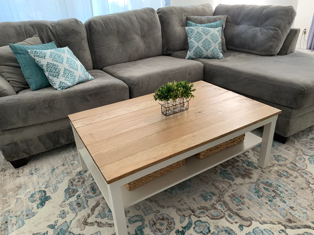 IKEA Coffee Table Hack - wood with storage