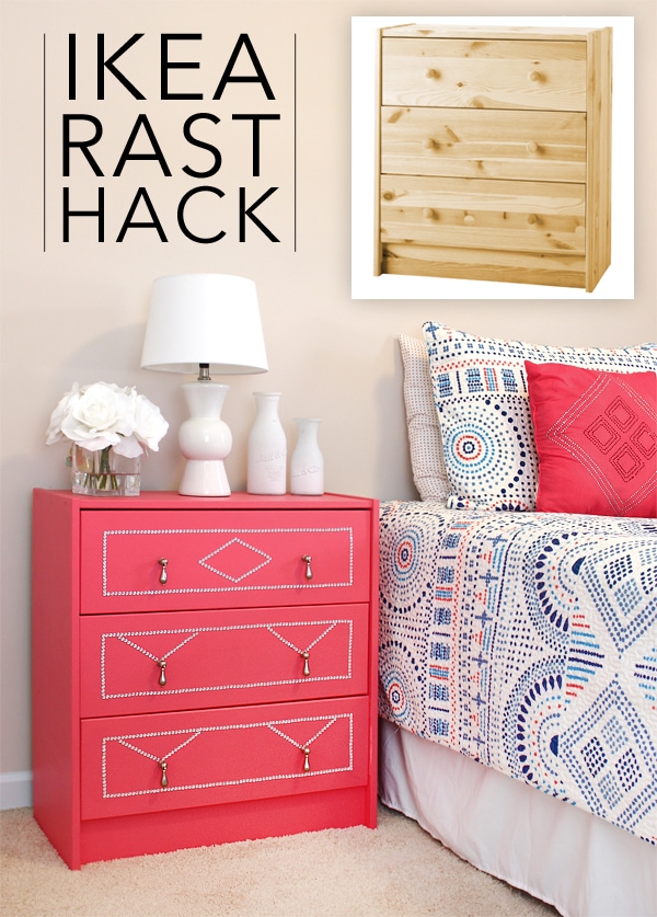 IKEA Rast Nightstand Hack - pink